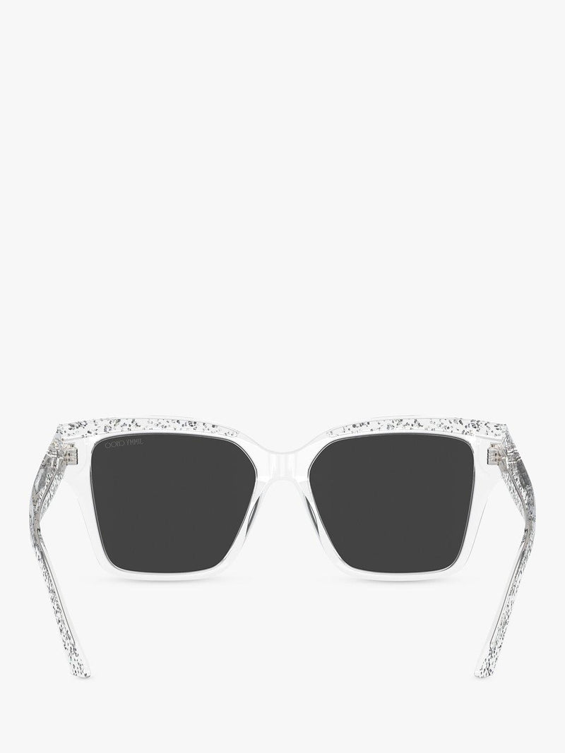 Jimmy Choo square sunglasses crystal glitter silver - British product