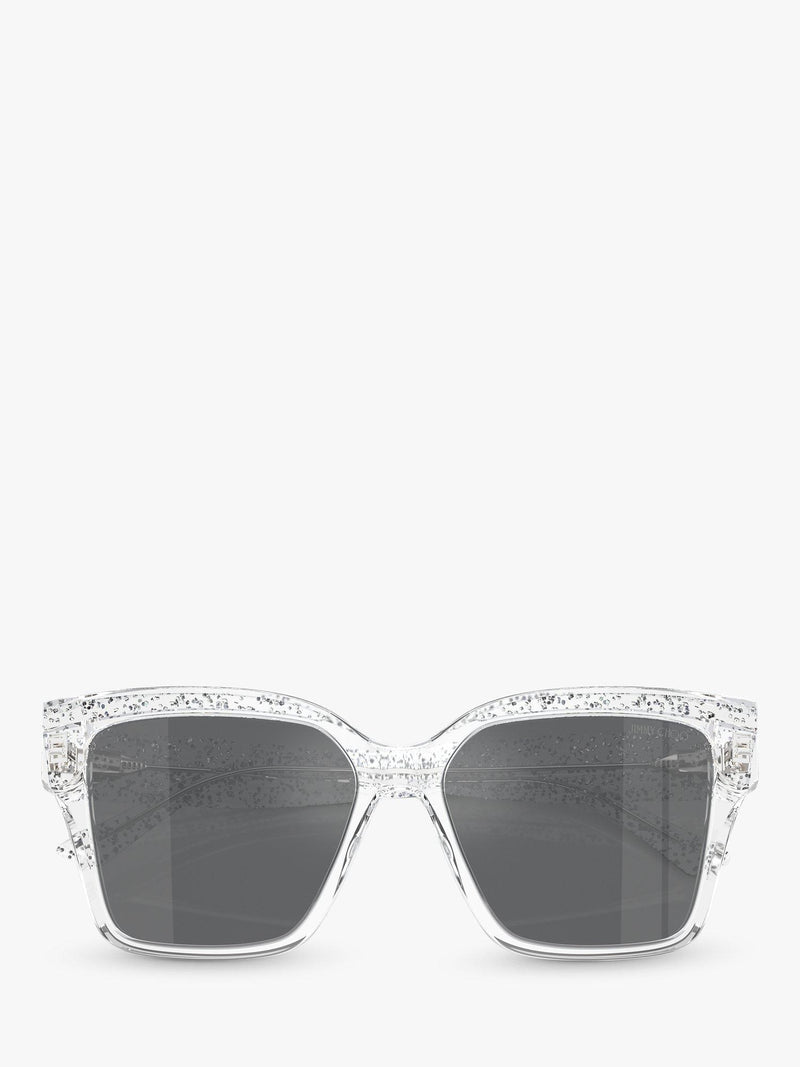 Jimmy Choo square sunglasses crystal glitter silver - British product