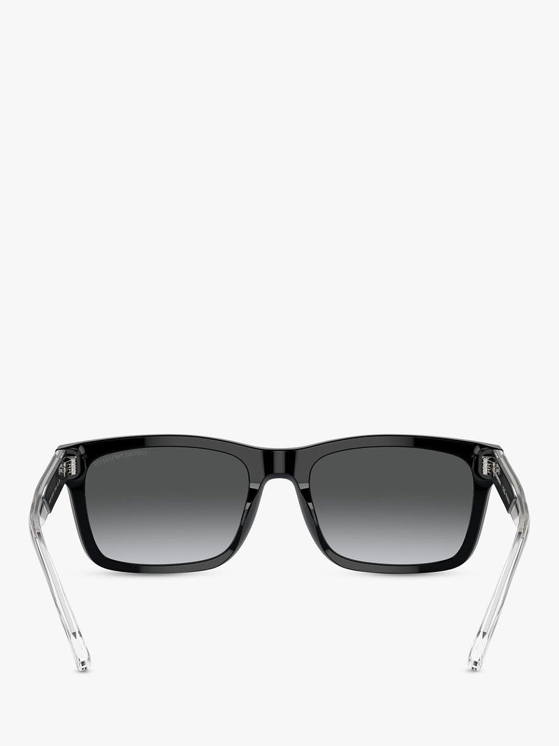 Emporio Armani rectangular polarised sunglasses black - British product