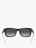 Emporio Armani rectangular polarised sunglasses black - British product