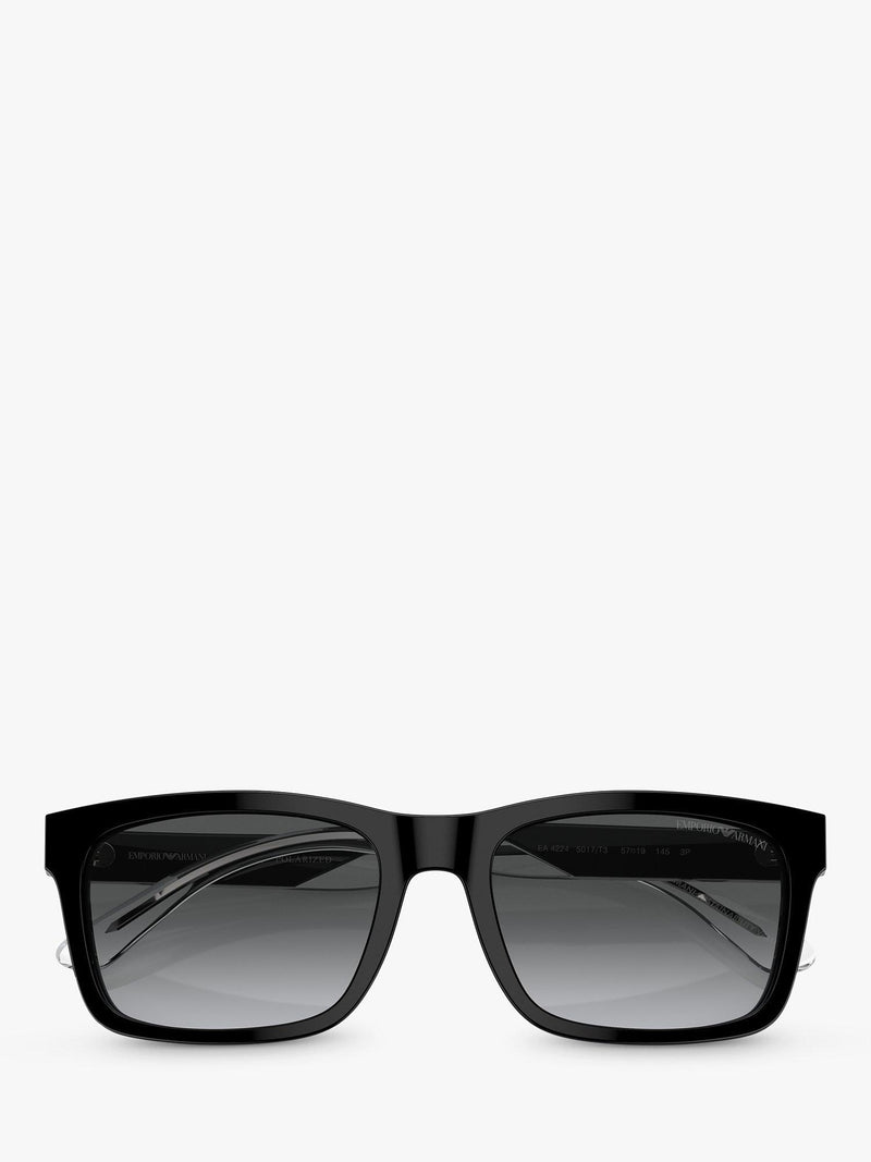 Emporio Armani rectangular polarised sunglasses black - British product
