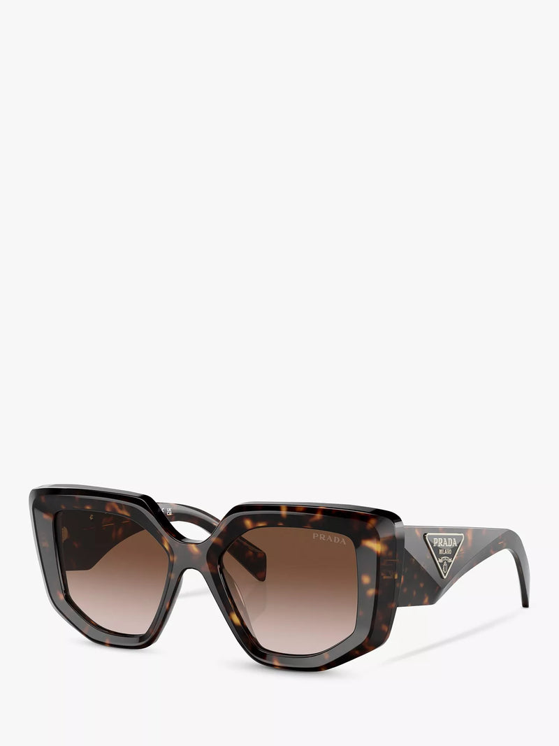 Prada PR 14ZS Women's Irregular Sunglasses, Tortoise/Brown Gradient