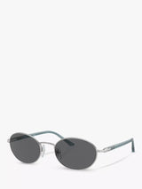 John Lewis Persol PO1018S Ida Oval Sunglasses Silver/Grey- Buy online at McGrocer