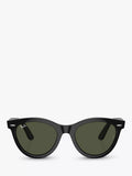 Ray-Ban RB2241 Wayfarer sunglasses black frame green glass lenses, UK version