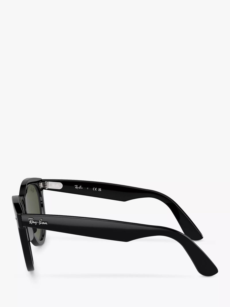 Ray-Ban RB2241 Wayfarer sunglasses black frame green glass lenses, UK version