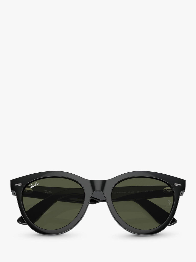Ray-Ban RB2241 Wayfarer sunglasses black frame green glass lenses, UK version