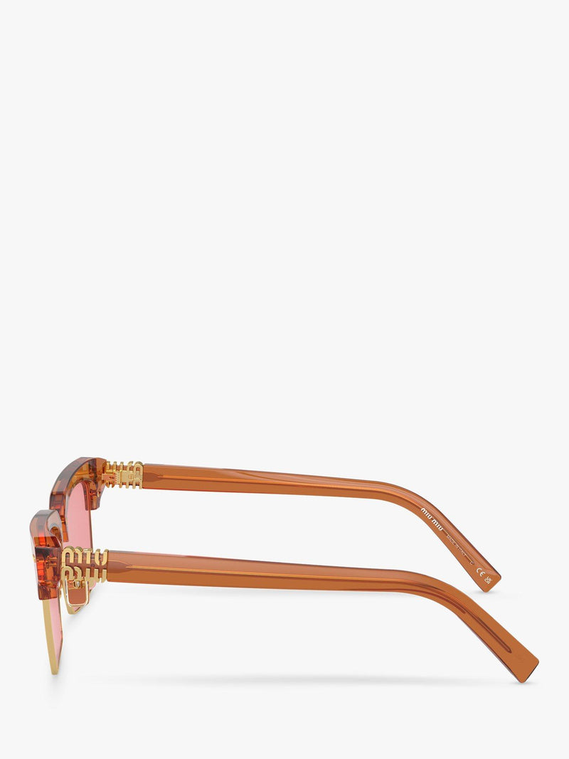 Miu Miu women's rectangular sunglasses caramel transparent - British product