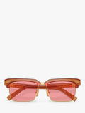 Miu Miu women's rectangular sunglasses caramel transparent - British product