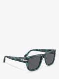 Persol D-Frame sunglasses in Blue Havana with grey tinted lenses, UK version