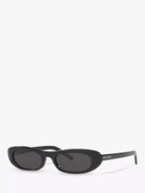John Lewis Yves Saint Laurent Women's Oval Sunglasses, Black/Grey- Buy online at McGrocer