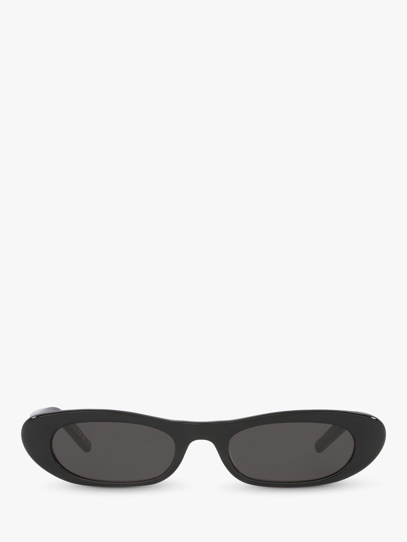 Yves Saint Laurent oval sunglasses black frame grey lenses (British brand)