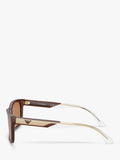Emporio Armani men's rectangular sunglasses brown polyamide lenses - British product