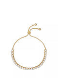Ted Baker pearl tennis bracelet adjustable gold tone (British brand)