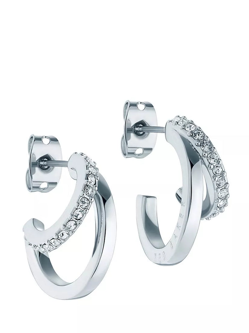 Ted Baker Helias Crystal Double Hoop Earrings - Rose Gold