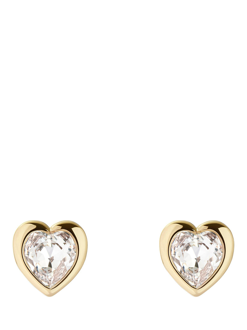 Ted Baker heart crystal stud earrings gold tone, UK version