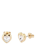 Ted Baker heart crystal stud earrings gold tone, UK version