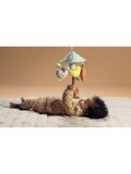 Taf Toys garden pram mobile with soft bunny, carrot teether, and rattling tulip (British brand)