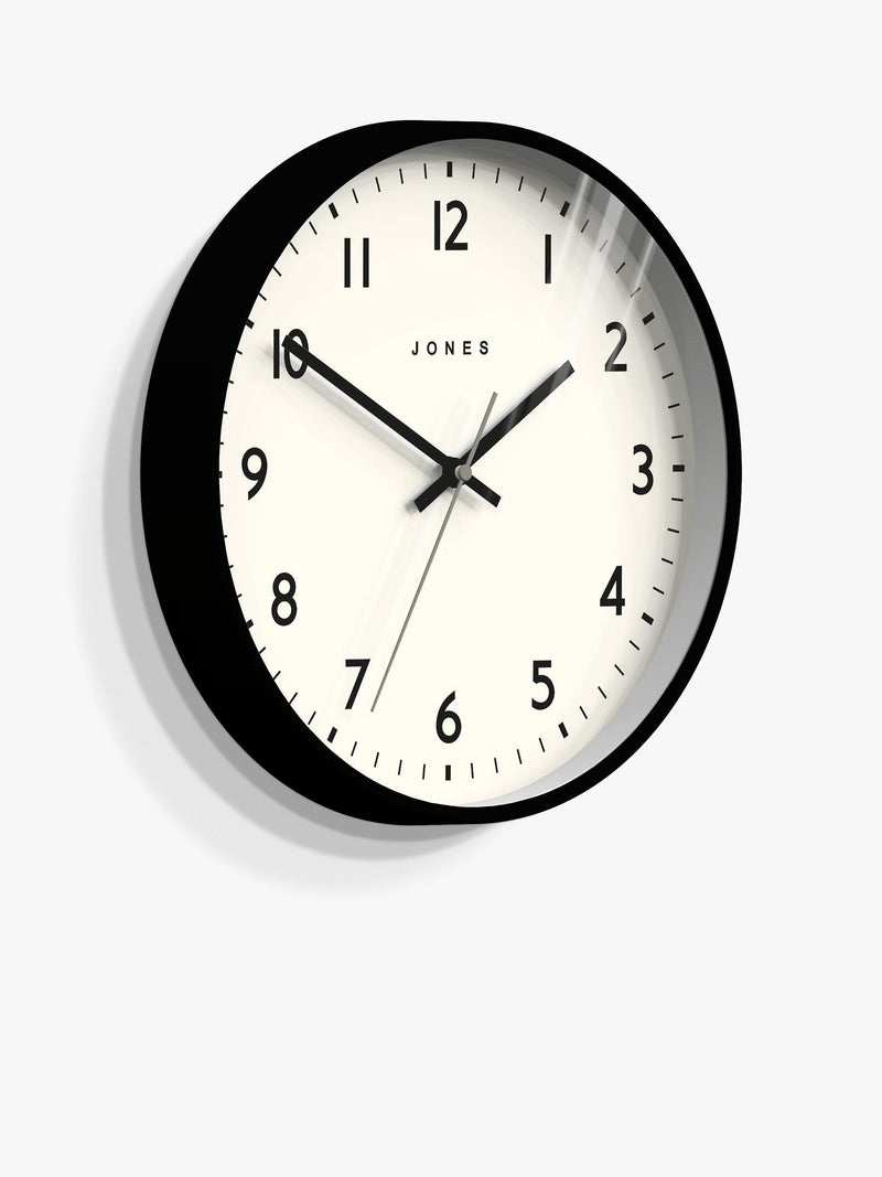 Jones Clocks Jam analogue wall clock 30cm black, UK version