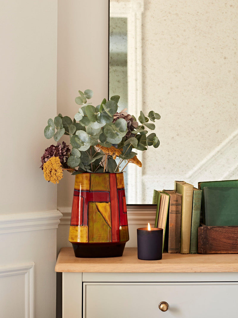 Poole Pottery Keystone Vase 150th Anniversary Orange Yellow H26cm, imported from the UK