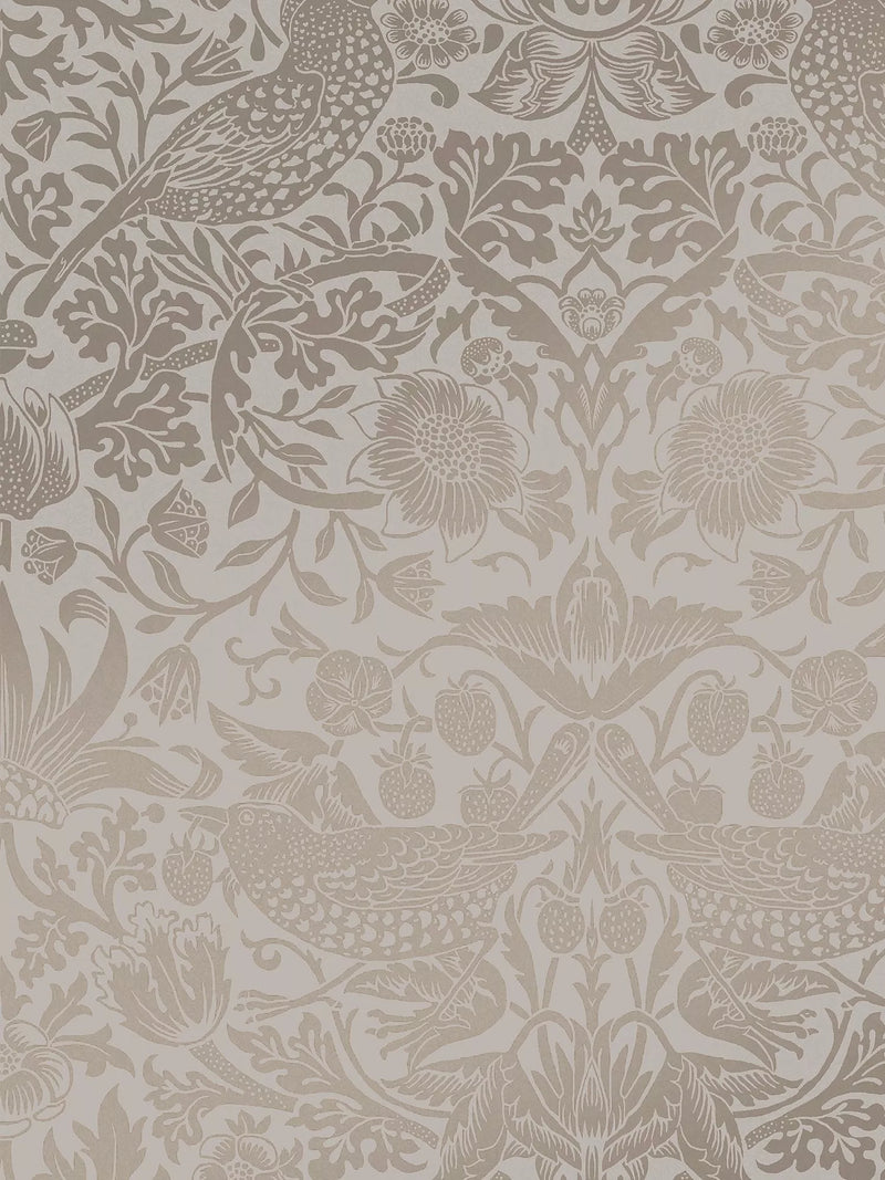 William Morris At Home Strawberry Thief Fibrous Wallpaper - 124237