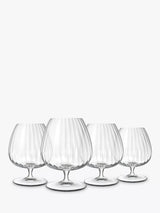 John Lewis Luigi Bormioli Optica Fluted Cognac Glass Set of 4 465ml- Buy online at McGrocer