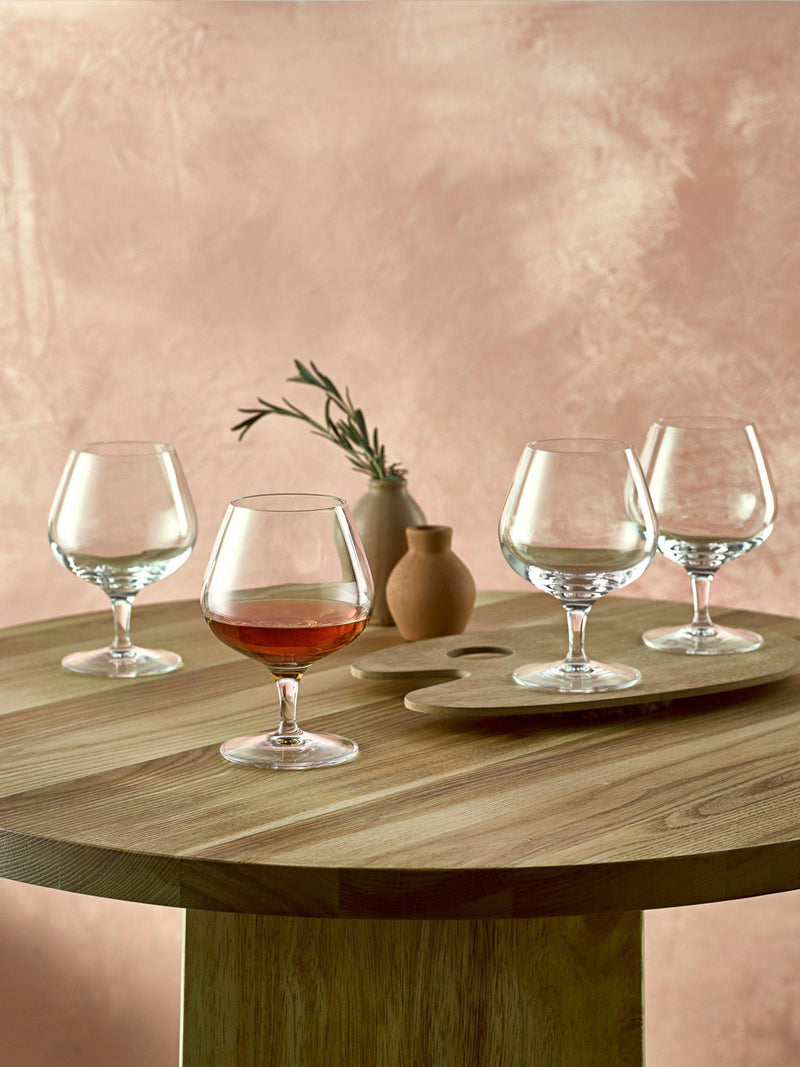 Luigi Bormioli cognac glass set of 4 clear 395ml (British brand)