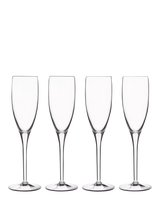 John Lewis Luigi Bormioli Michelangelo Glass Flutes, Set of 4, 200ml, Clear- Buy online at McGrocer
