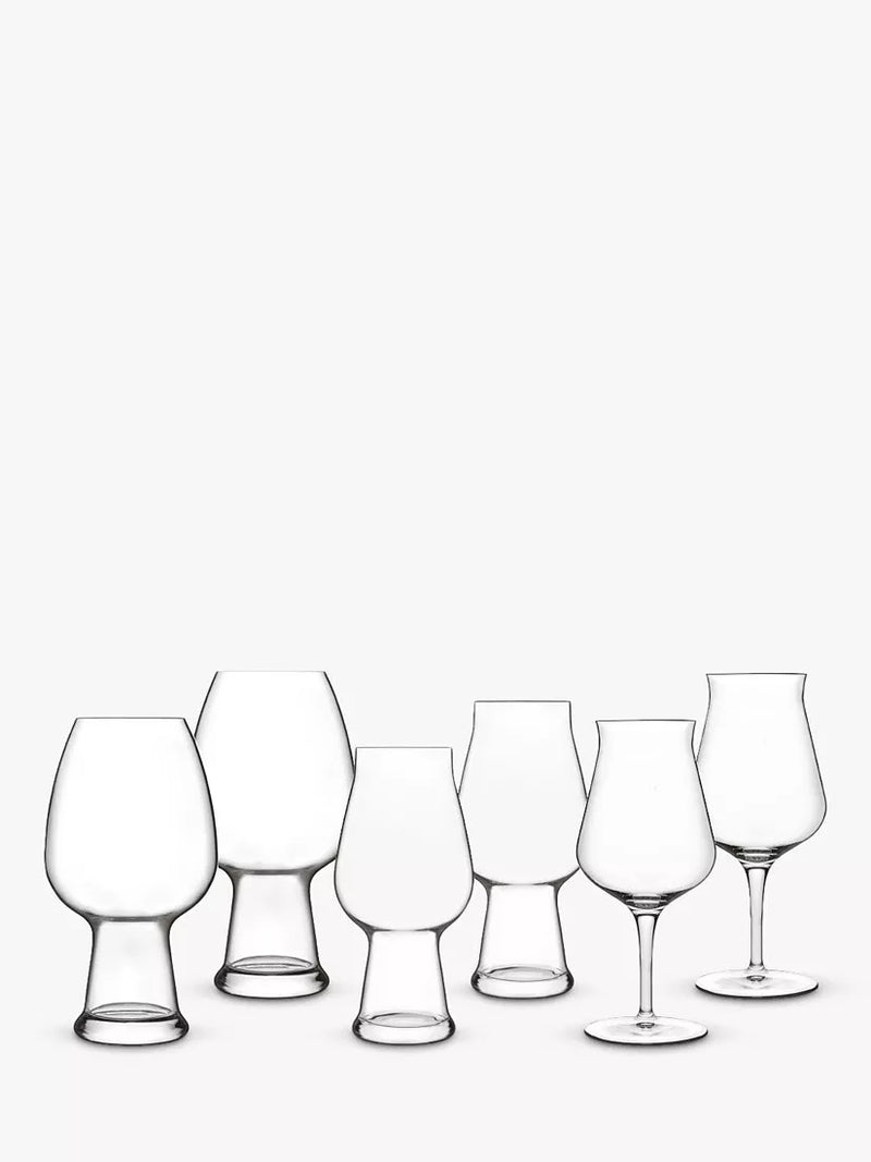Luigi Bormioli beer tasting glasses set of 6 clear - British product