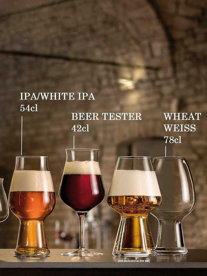 Luigi Bormioli beer tasting glasses set of 6 clear - British product