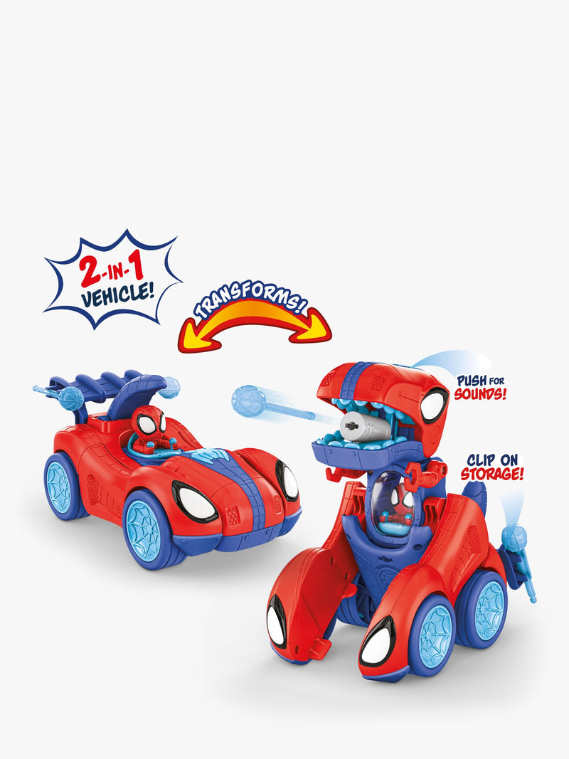 Spidey And His Amazing Friends Spidey-Rex Racer 2-in-1 vehicle toy, UK version