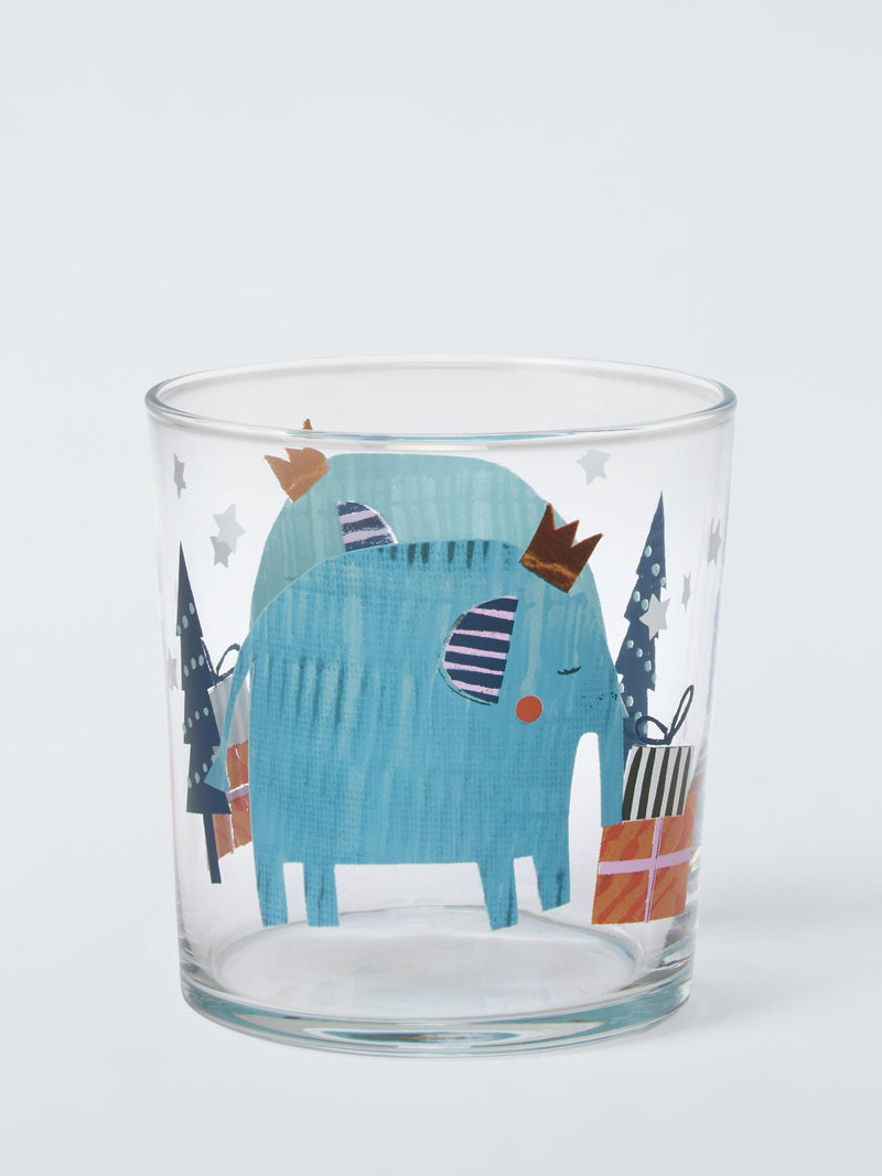 John Lewis Elephant glass tumbler multi pattern 380ml, imported from the UK