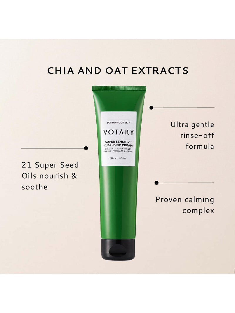 Votary Super Sensitive cleansing cream chia oat extracts 100ml British product