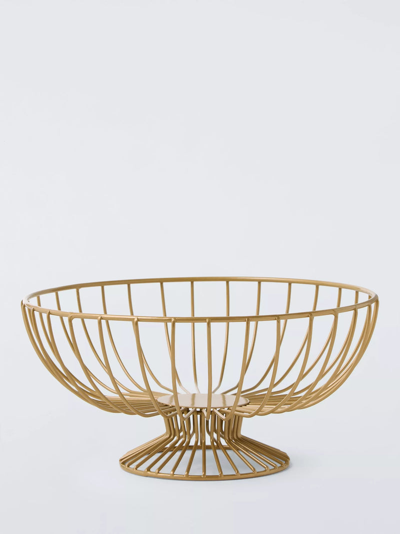 John Lewis footed wire basket 27cm gold - British product