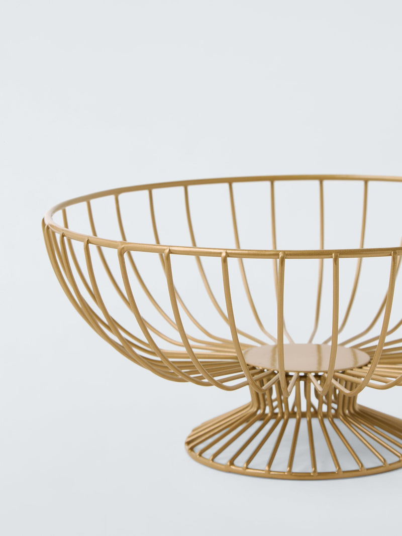 John Lewis footed wire basket 27cm gold - British product