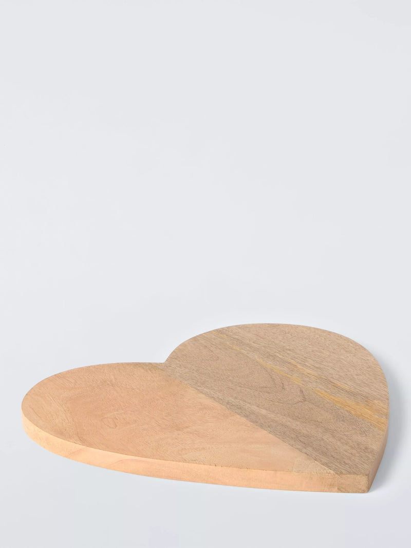 John Lewis heart mango wood serve board 30.5cm - British product