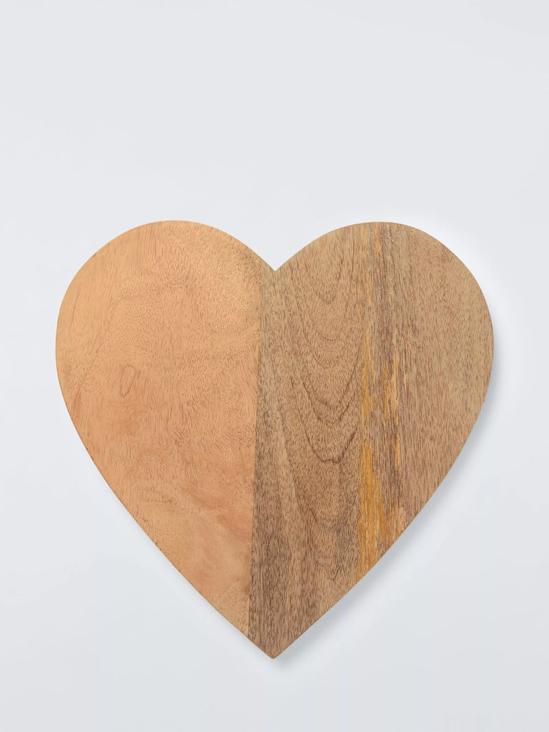John Lewis heart mango wood serve board 30.5cm - British product