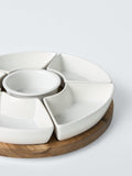 John Lewis wooden lazy Susan serving set with ceramic segments, UK version