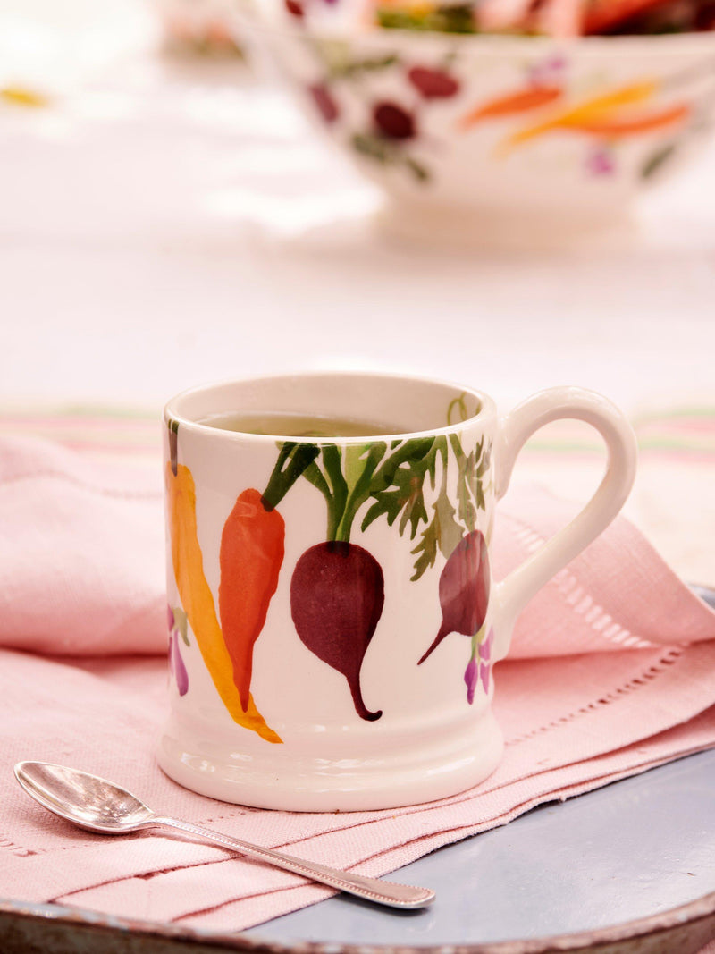 Emma Bridgewater Carrots & Beets Half Pint earthenware mug 300ml - British product