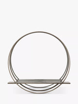 John Lewis Gallery Direct Clanton 60cm Round Metal Wall Mirror & Shelf, Black- Buy online at McGrocer