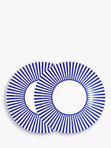 John Lewis Spode Steccato Narrow Stripe Earthenware Side Plate, Set of 2, 18cm, Blue/White- Buy online at McGrocer