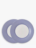 Spode Steccato dinner plates 28cm blue white, imported from the UK