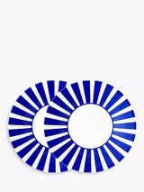 John Lewis Spode Steccato Bold Stripe Earthenware Side Plate Set of 2, 18cm, Blue/White- Buy online at McGrocer