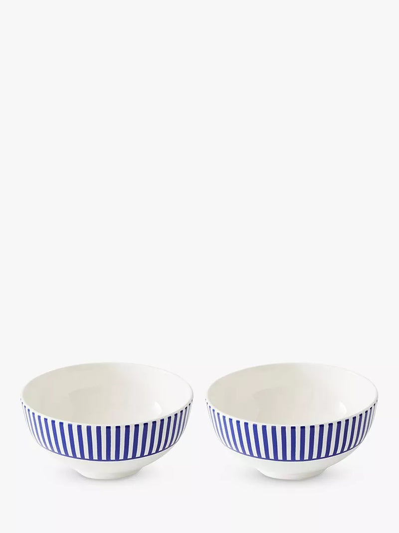Spode earthenware bowls blue stripe 16.3cm, imported from the UK