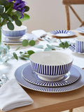 Spode earthenware bowls blue stripe 16.3cm, imported from the UK