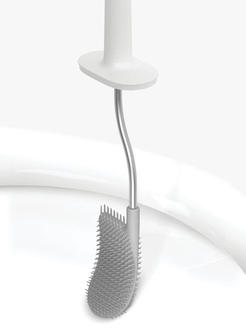 Joseph Joseph flexible toilet brush with storage caddy in grey, UK version