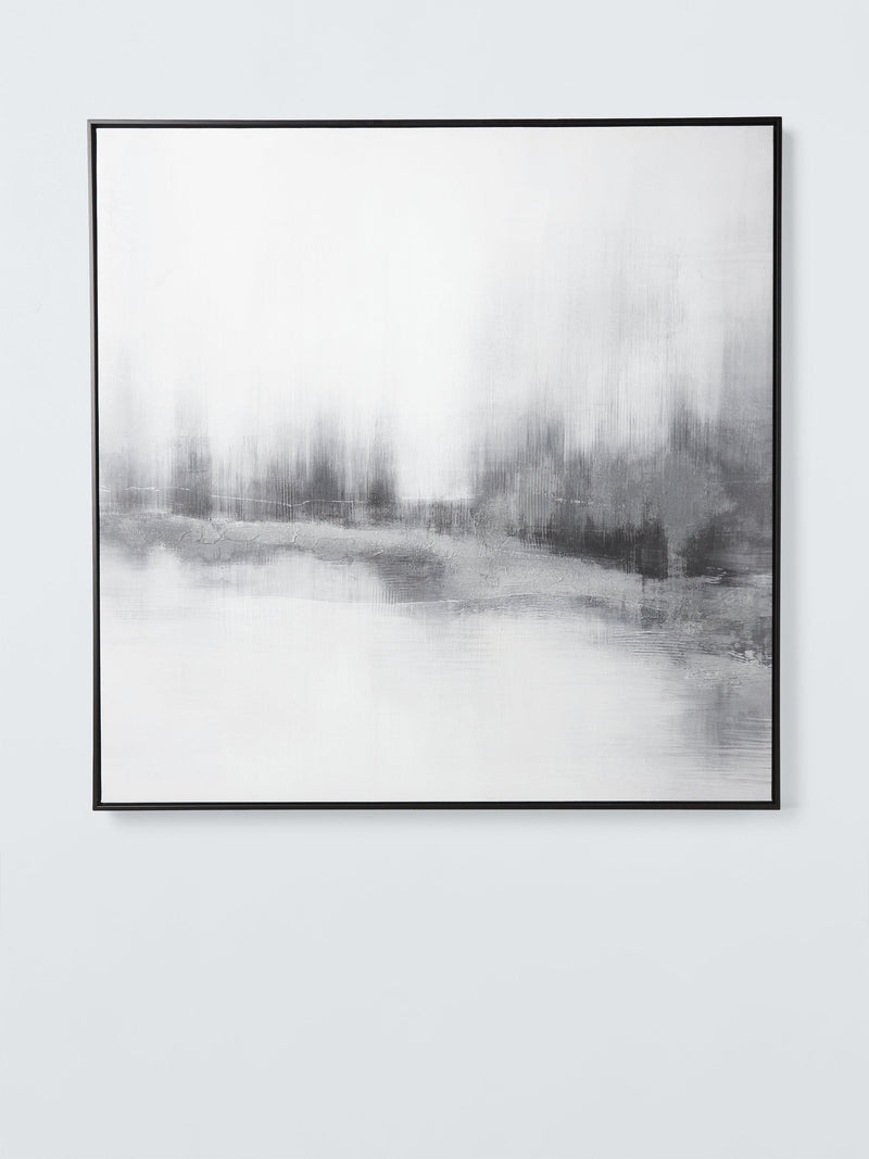 John Lewis Winter's Dream White/Grey framed canvas print 100 x 100cm (British brand)