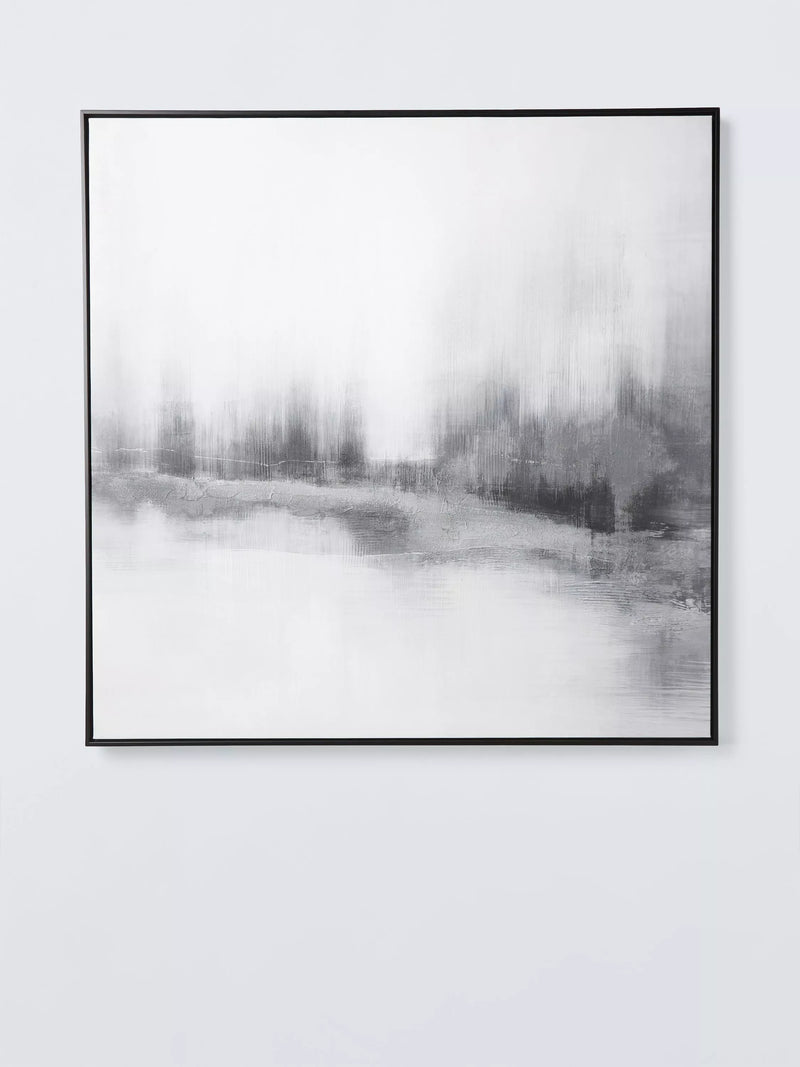 John Lewis Winter's Dream White/Grey framed canvas print 100 x 100cm (British brand)