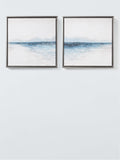 John Lewis blue coastal-inspired framed canvas prints, set of 2, 35x35cm, UK version