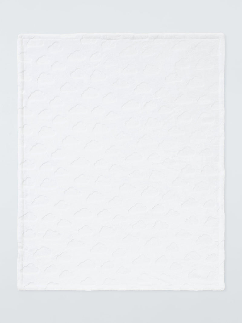 John Lewis plush baby blanket with embossed cloud design, UK version