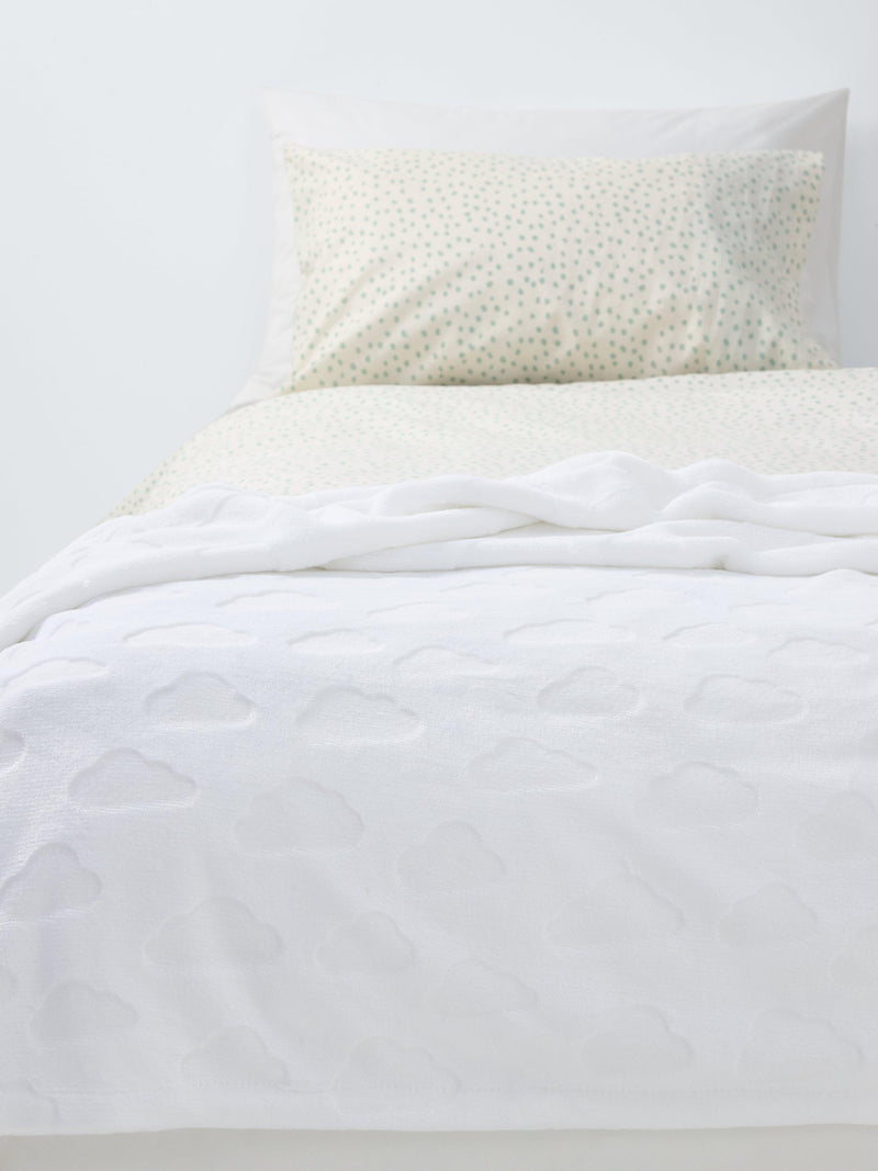 John Lewis plush baby blanket with embossed cloud design, UK version